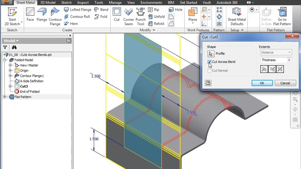 inventor sheet metal tutorials