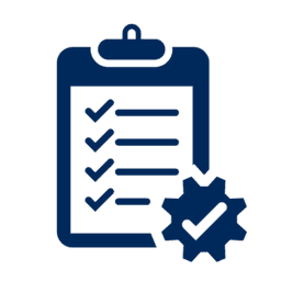 Two-tone green icon of a checklist on a clipboard.