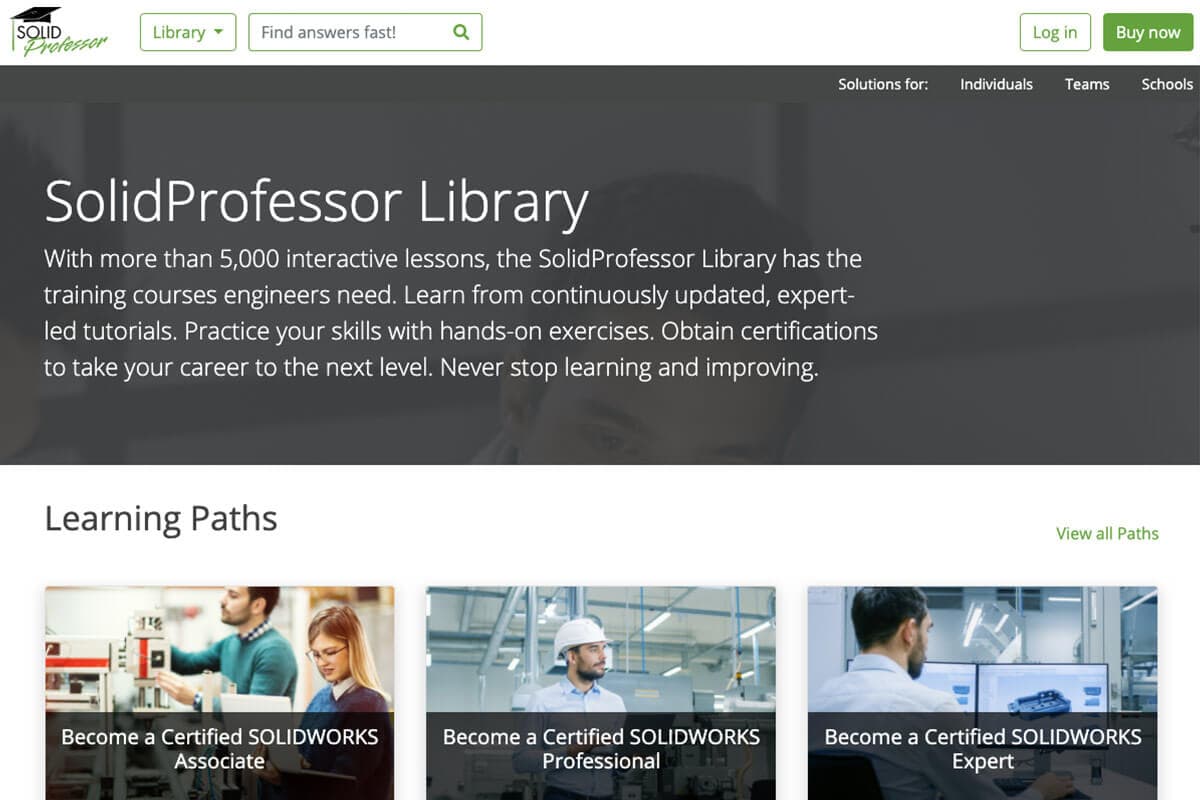 Browsing SolidProfessor's online course library.