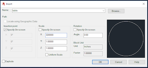 Insert Block in AutoCAD