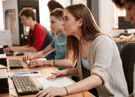 Students-in-computer-lab-taking-a-certification-exam